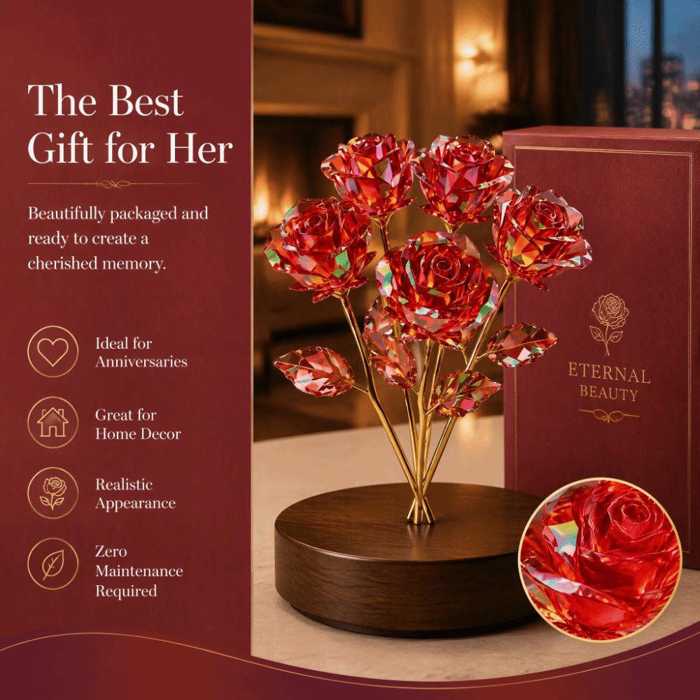 10 Stück Handgefertigte Ewige Rosen Große Künstliche Kristallblumen Goldene Rose Geschenk Heimdekoration