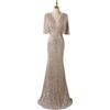 Rochie de seară elegantă 2024 Champagne cu trenă tip pește pentru femei - Stil de banchet de înaltă clasă