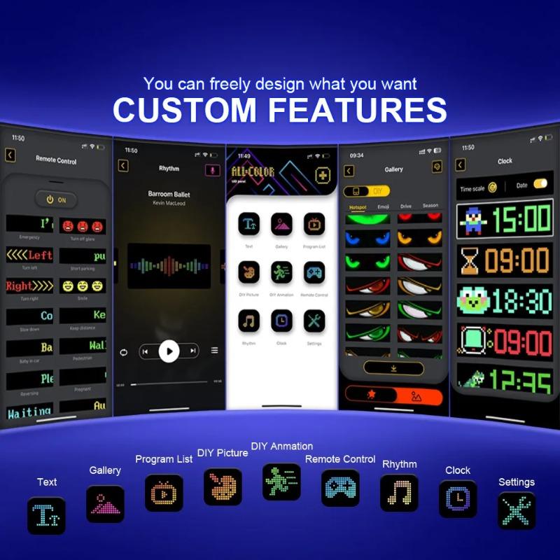 2PCS Devil Eyes Light Car Window Flexible LED Display Screen Matrix Pixel Panel Demon Dynamic Eye Light For Car Truck Windshield