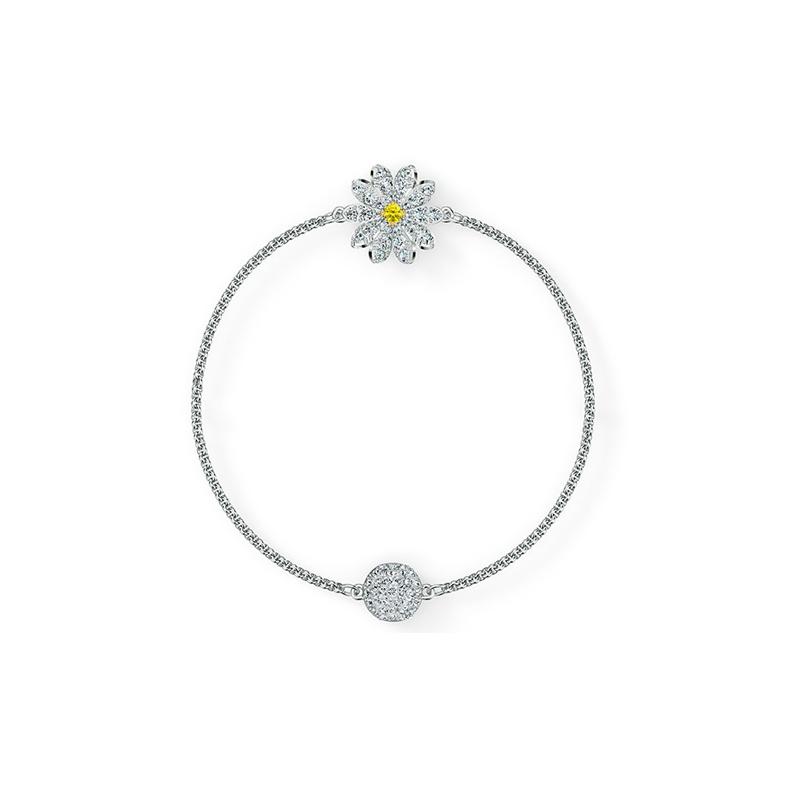 Swarovski Remix Fresh Daisy Versatile Magic Chain Imitation Crystal Bracelet Women bracelet 5520651 Box (Random Color),18cm,White Gold-Plated