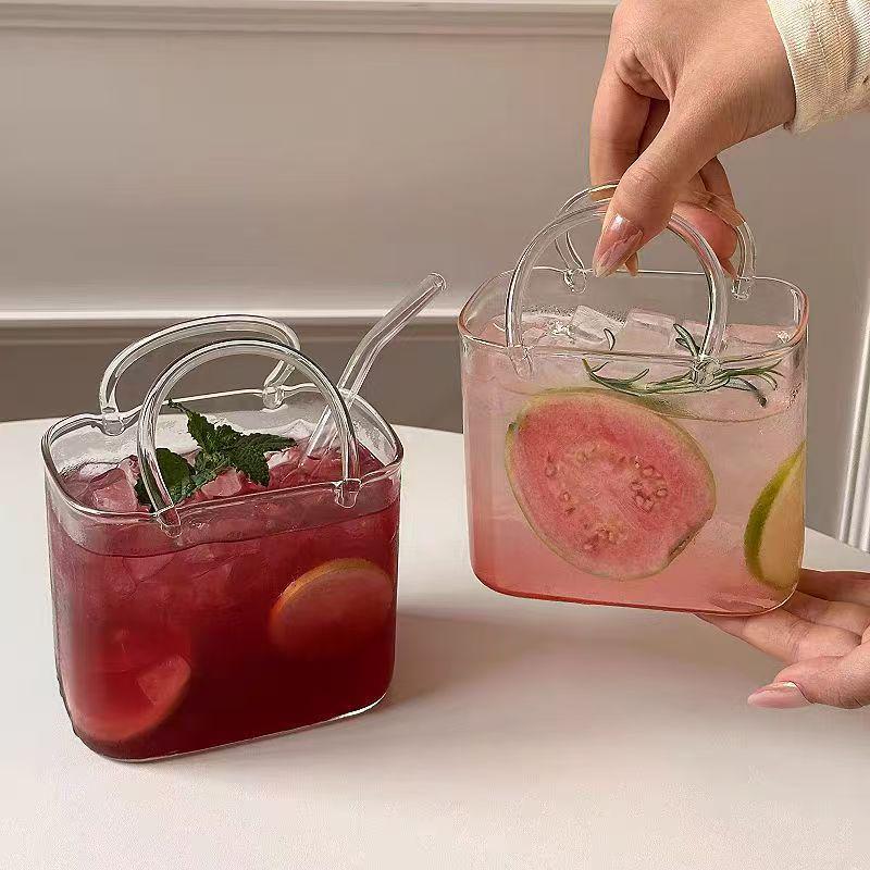 High Borosilicate Glass Handbag Style Cocktail and Tea Cup