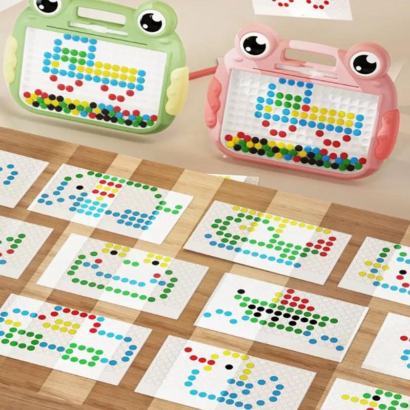 Magnetic Drawing Board Toy For Kids Doodle Board with Magnet Beads and Pen Cute Frog Montessori Toys For Children Gift
