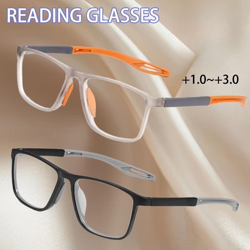2 Piece Set of Fashionable Square Reading Glasses Suitable for Both Men and Women's Computer Reading Glasses
