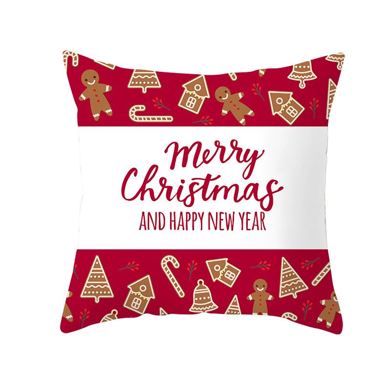 Red Series Christmas Pillow Covers for Home Use, Peach Skin Pillow Covers, Sofa Cushion Covers