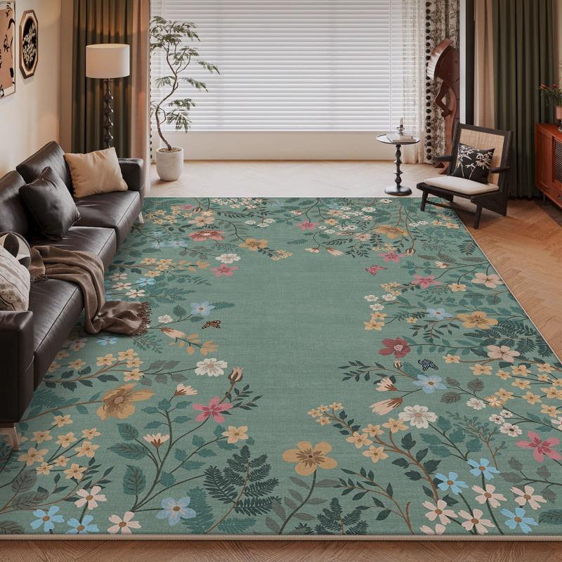 European Retro Style Large Area Carpet Living Room Sofa Bedroom Rug Bedside Blanket Anti Slip Dirt Resistant Blanket Beautiful