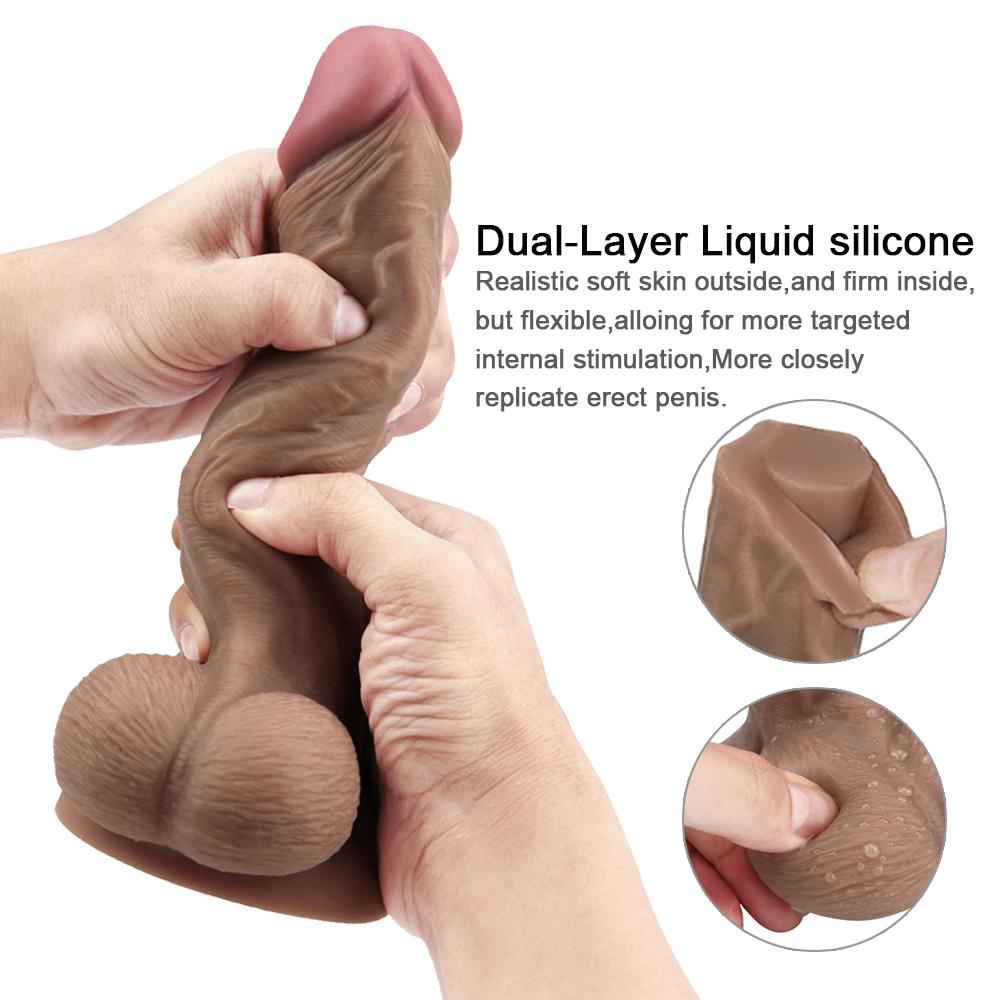 Realistic Dildo Liquid Silicone Anal Penis Strong Suction Cup Adults Sex Toys for Woman Lesbian Vaginal Masturbators