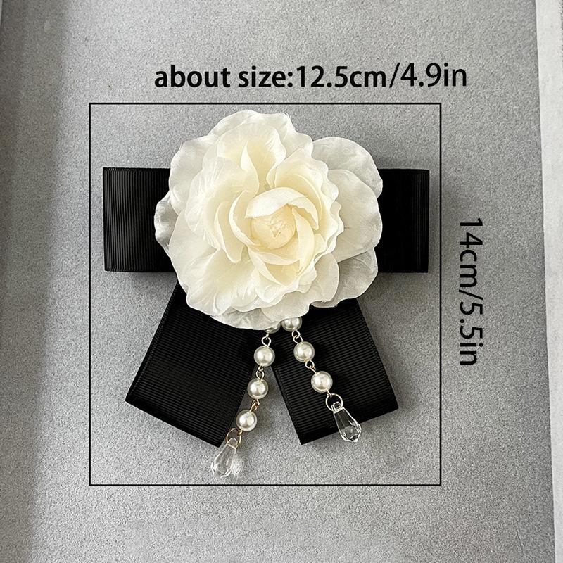 1Pc Pearl Women Rose Flower Casual Party Accessories Mother's Day Gift Botanical Pins Brooches Fabric