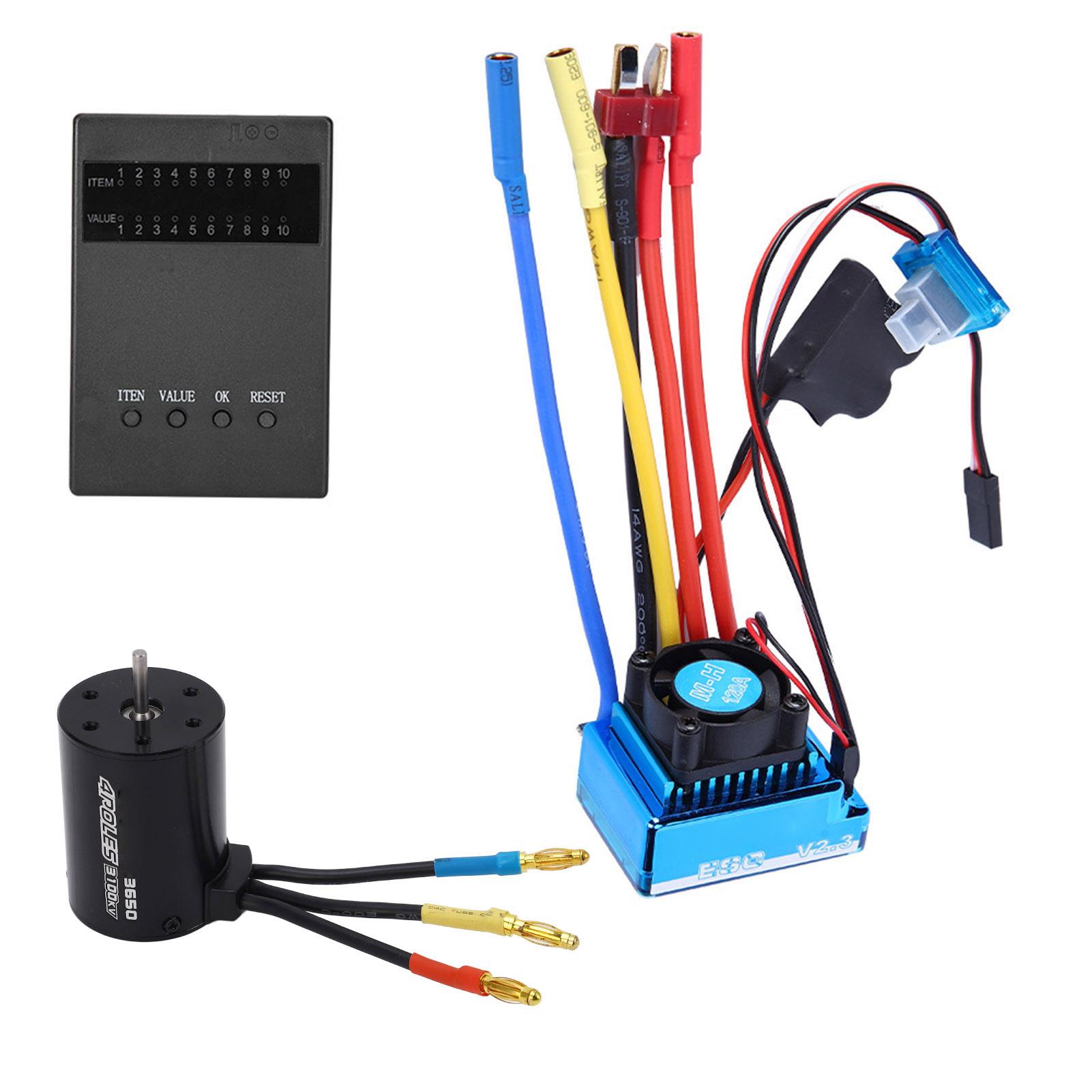 

3650 Motor 3100KvBrushless ESC Program Card Set for 110 RC Car Replacement Part(120A )