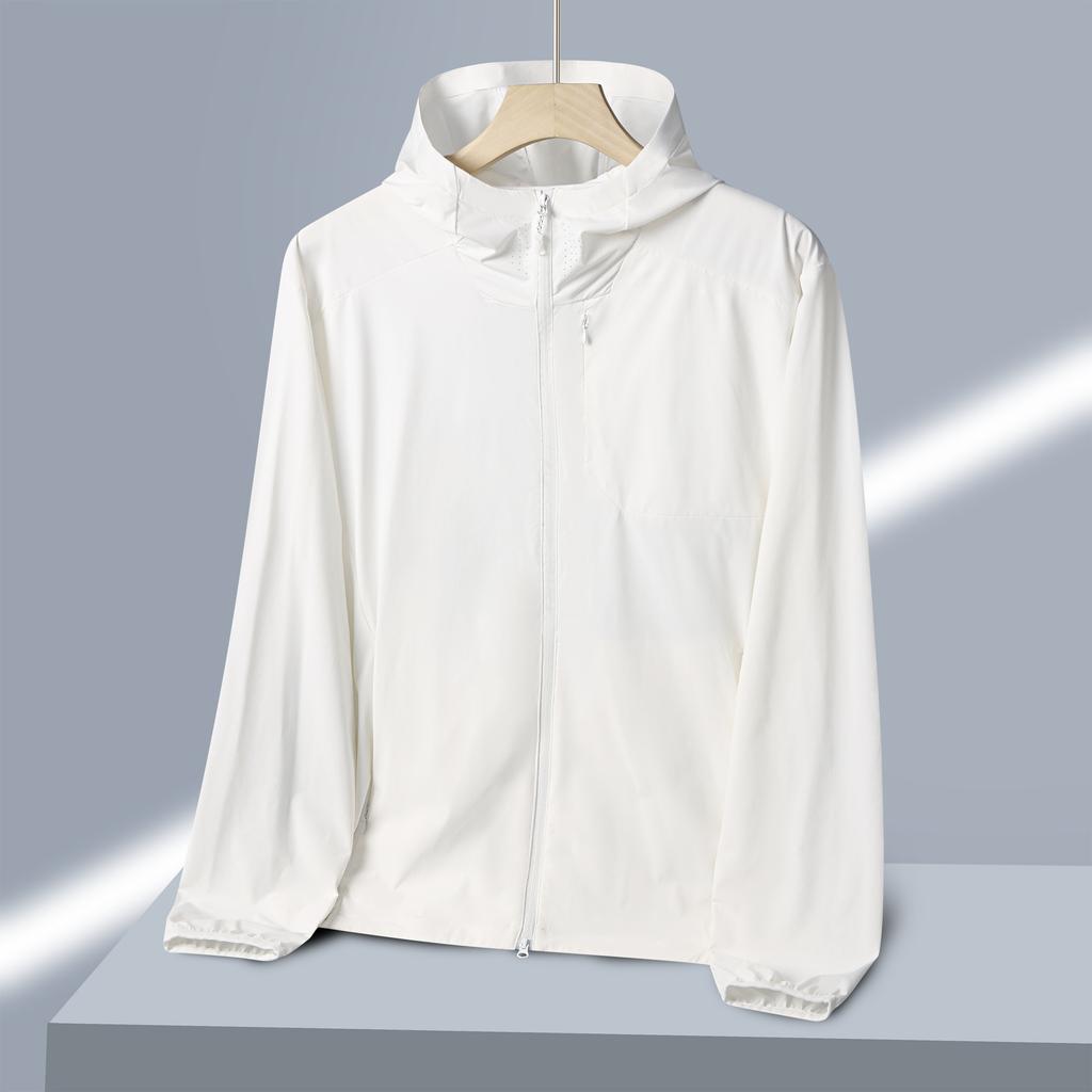 1011 new summer cool ice silk sunscreen clothing women's hooded UV protection sunscreen clothing men's upf10 + skin clothing