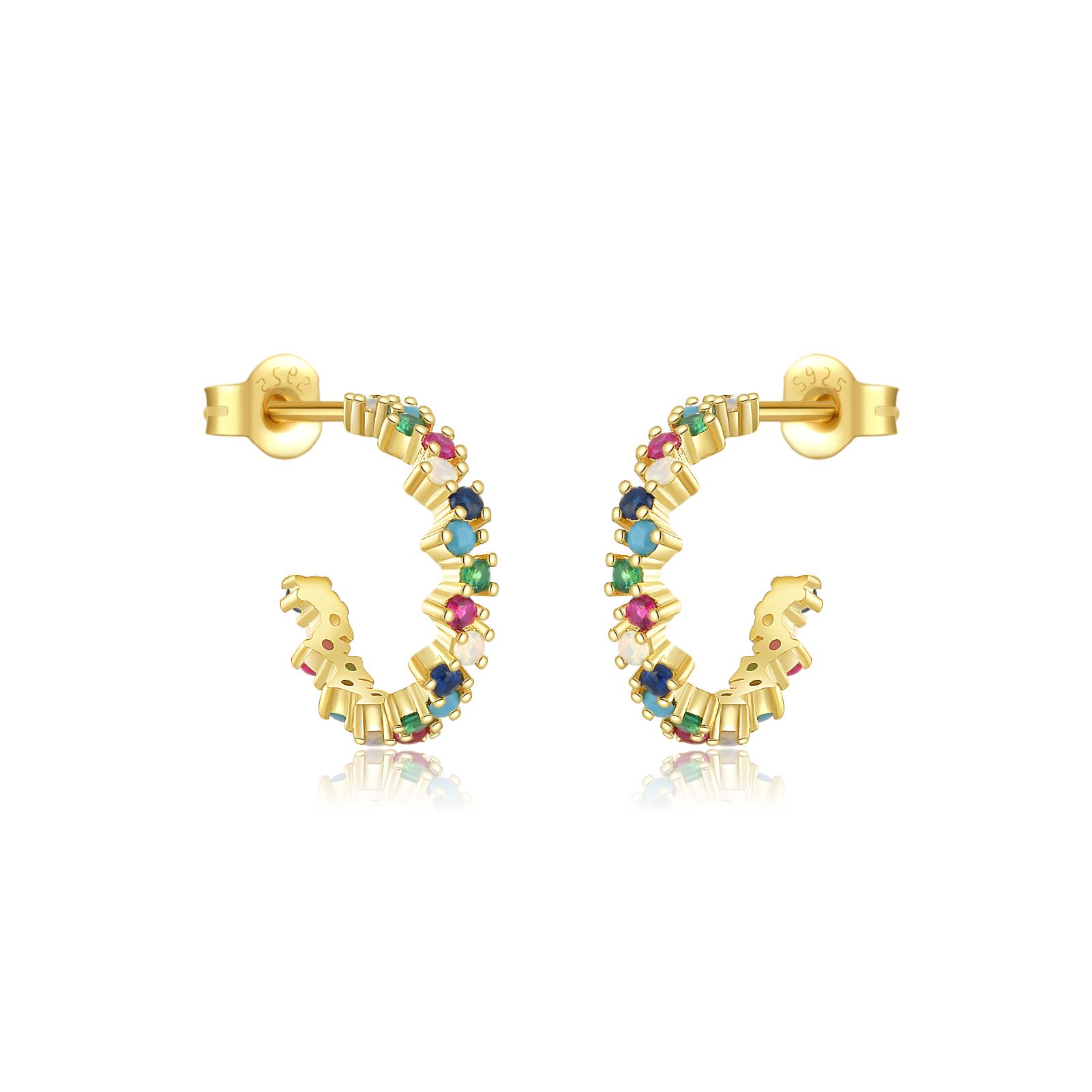 

ANDYWEN, стерлинговое серебро 925 пробы, золото, 12 мм, разноцветные серьги из Гваделупы, роскошные ювелирные изделия для пирсинга M