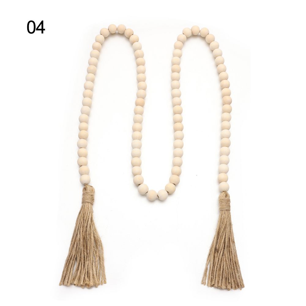 Decorations Rustic Country Farmhouse Prayer Beads Wall Hanging Home Decor Wooden Beaded Garland