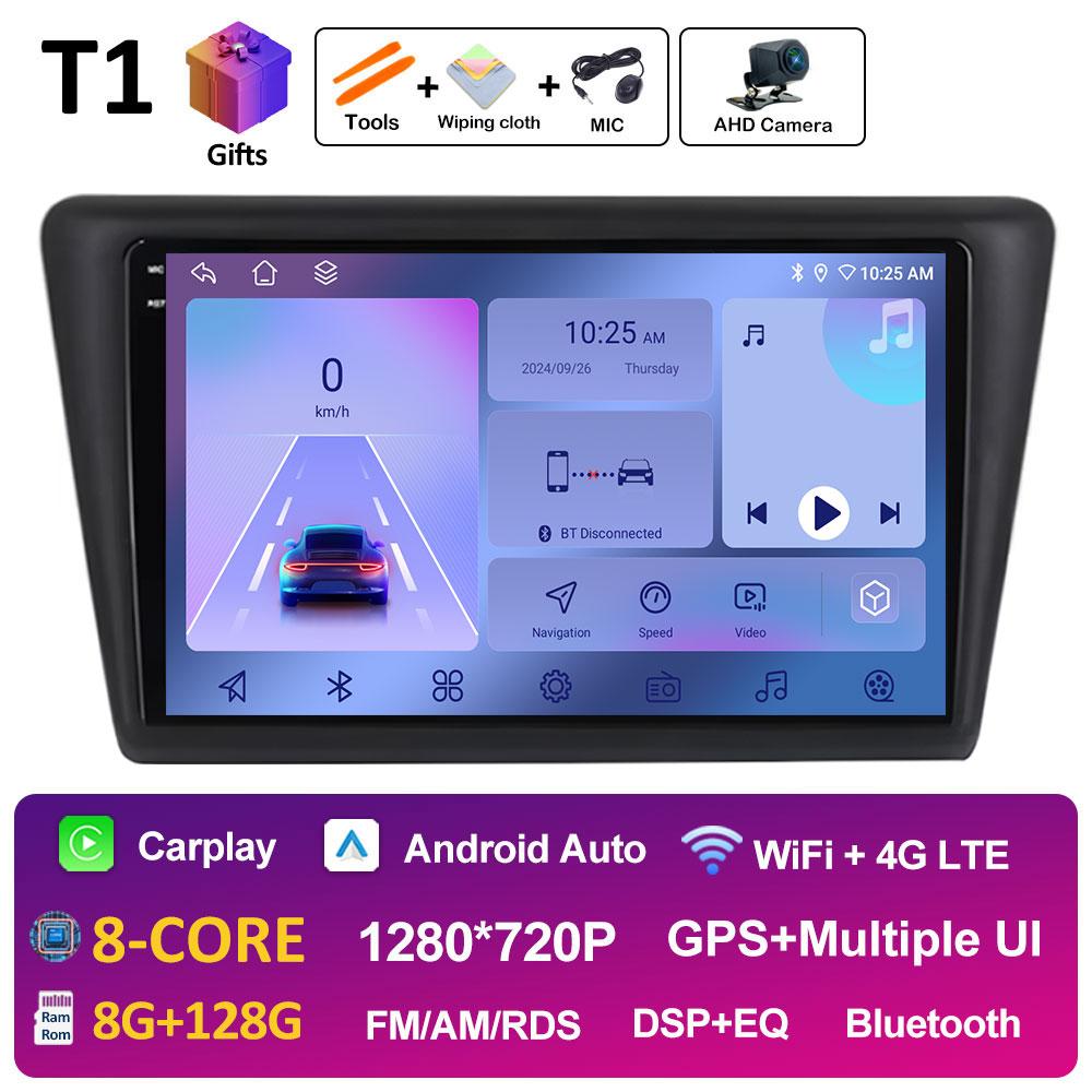 Android Auto pentru VW Skoda Rapid 2013 2014 2015 2016 2017 2018 2019 Seat Toledo 2015 - 2018 Wireless Carplay QLED Ecran IPS WIFI