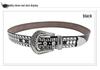 Unisex Fashion Rivet Belt with Rhinestone Alloy Pin Buckle