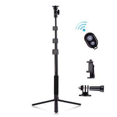 54 Inch Extendable Selfie Stick Tripod Stand Aluminum Alloy with Detachable Desktop Tripod Phone Holder Sports Camera