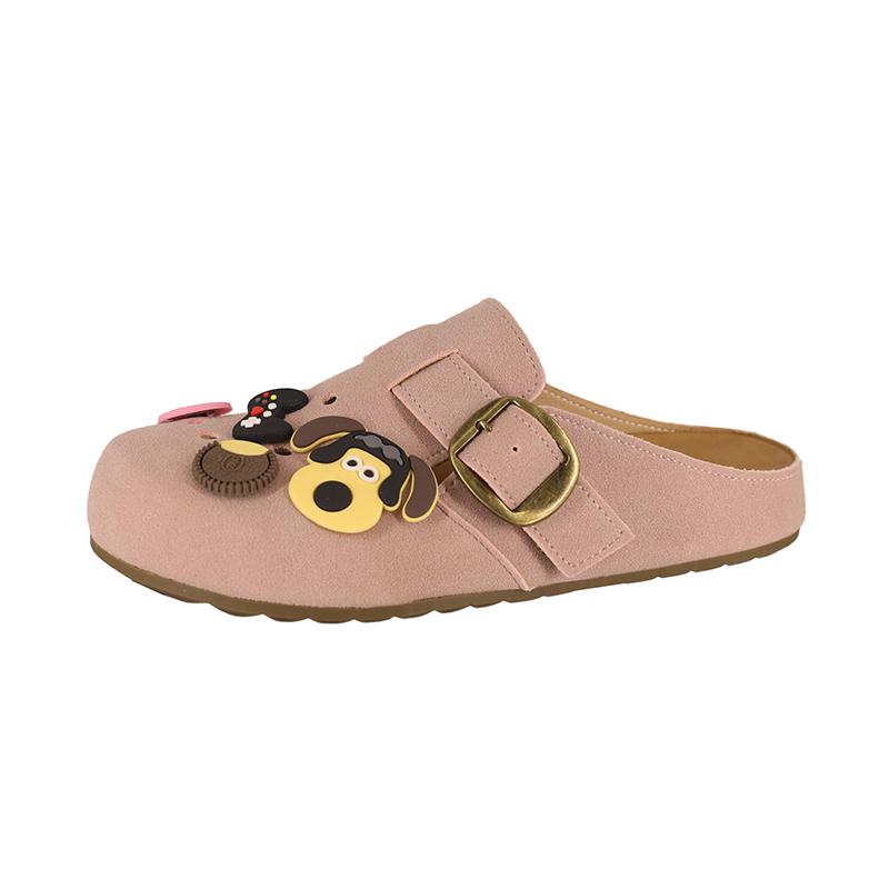 Fashion New Women's Shoes Cute Baotou Suede Leather Shoes Trendy Women's Home Sandals Summer Retro Fashion Designer Garden Shoes 34-42