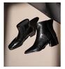 Women's Super Comfortable Chunky Heel Martin Boots - High Heel Square Toe Ankle Boots, Soft Leather, Short Tube Design