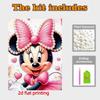 Disney Pearl Painting Set Sweet Minnie Mouse with Pearl Bow Sparkling Painting Craft Home Wall Decoration Handmade Gift