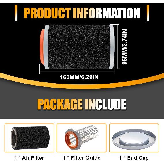 ATV Luftfilter mit Führungskäfig & Endkappe Satz für YFM350 Grizzly 350/YFM400 Grizzly 400/YFM400 Grizzly 450/YFM350 Bruin 350/Kodiak 400 450