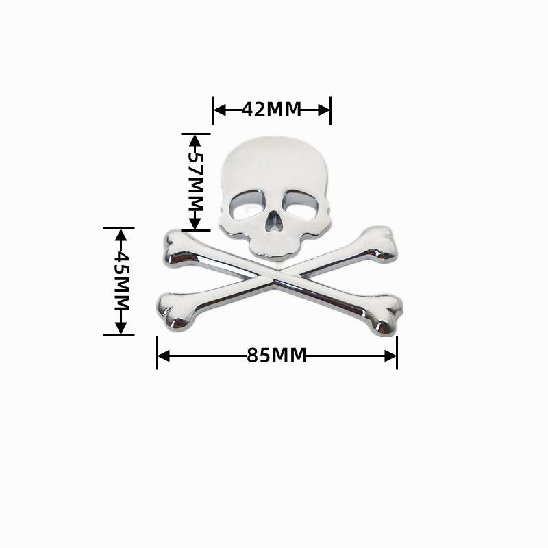 3D Crossbones Skull Demon Metal Logo Emblem Badge Decal Tank Sticker for Harley Honda Kawasaki Suzuki Yamaha DUCATI
