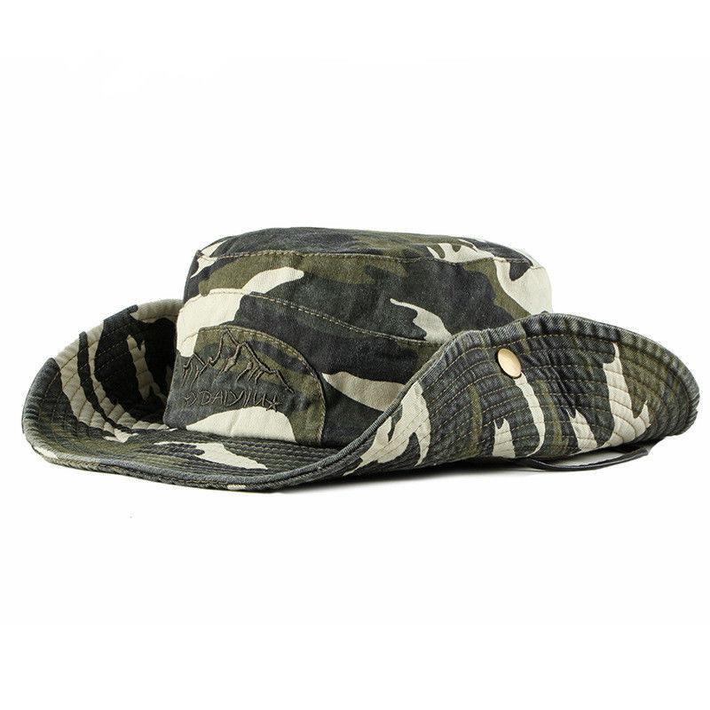 

Військовий камуфляжний капелюх, жіночий, чоловічий, літній, бавовняний, панама, рибалка на відкритому повітрі в джунглях, сонцезахисний кепка, похід, полювання, спортивні чоловічі рибальські шапки 56-58cm