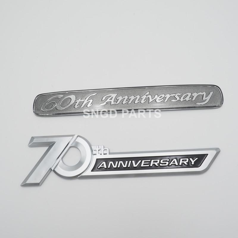 BBcw3 2PCS For Toyota Land Cruiser Side Emblem 70th Anniversary 60th Anniversary Emblem Trunk Badge Sticker ABS Quality
