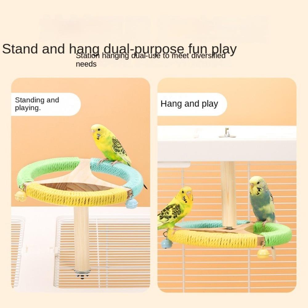 Portable Parrot Rotating Stand Wood Bird Perches Pole Creative Bird Training Stand  Cockatoo