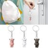 Handmade Kitten Cat Charm Keychains Lovely Ornament Women Car Keyring Backpack Handbag Charm Pendant Keys Holder