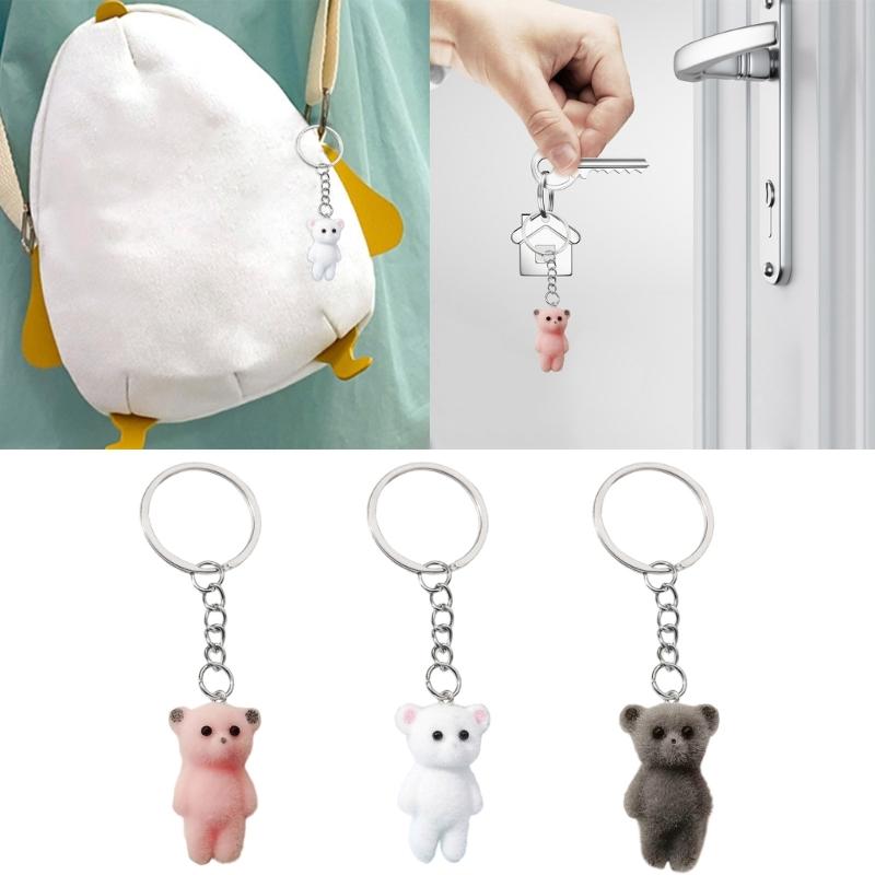 Handmade Kitten Cat Charm Keychains Lovely Ornament Women Car Keyring Backpack Handbag Charm Pendant Keys Holder