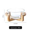 Bamboo Wood Base Glass Fruit & Snack Plate