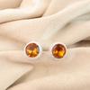 Citrine Gemstone 925 Stamped Silver Jewelry Handmade Stud Earrings 0.53" For Her EE-147-14