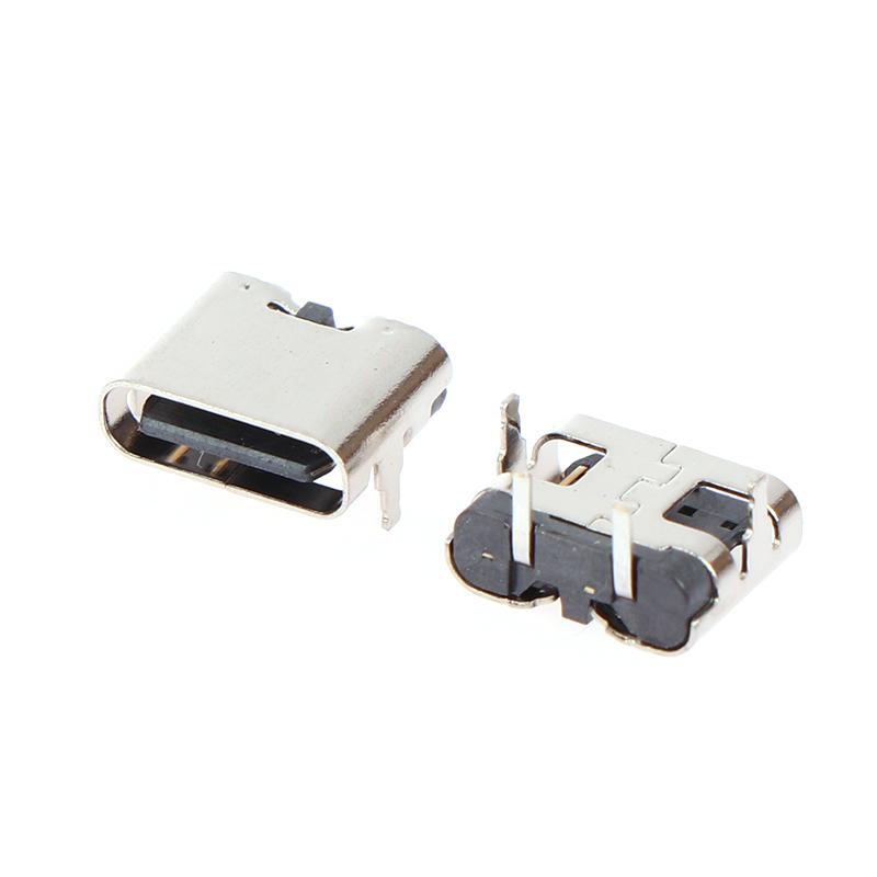 10Pcs Type-C Female Seat 2 Pin Plug Micro Connector Socket Usb Power Jack Dock For Mobile Phone Charging Port
