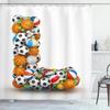 3D Basketball Shower Curtain Sets For Boys Teens Athlete Gym Theme Sports Bathroom Curtain Polyester Waterproof Shower Curtain