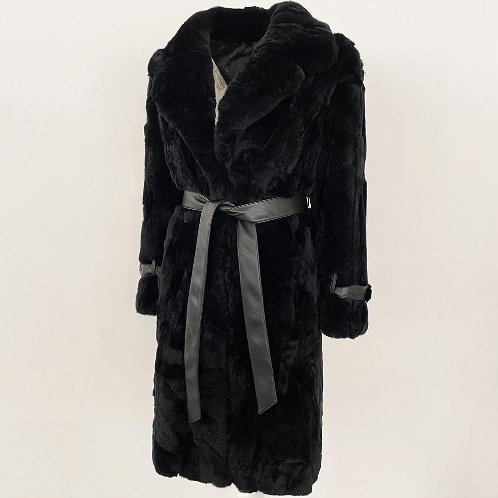 OFTBUY 2024 Winter Warm Plush Fur Top Women Jacket Long Real Fur Natural Rabbit Fur Coat Fashion New Style Can Be Customized