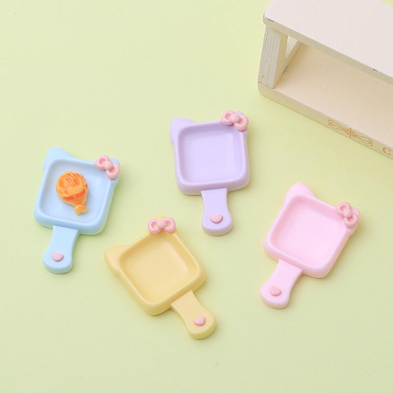 Kitten Cartoon Square Plate DIY Jewelry & Hair Clip Accessories Kit with Resin Glue