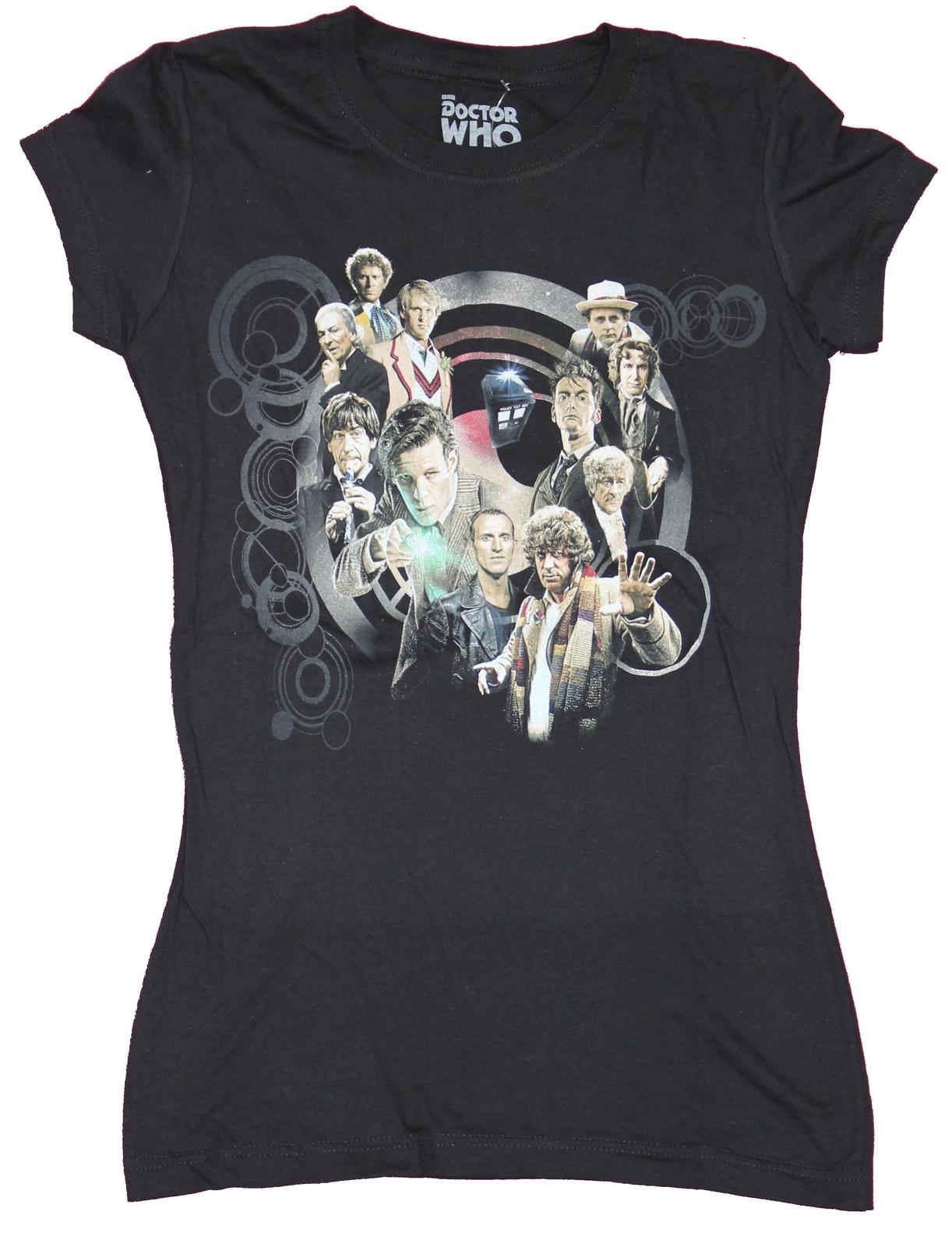 Doctor Who Girls Juniors T-Shirt - All The Doctors Through Time L