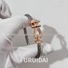 Fei Family Diamond Horseshoe Bracelet: Zodiac-Themed DIY Steel Wire for Couples