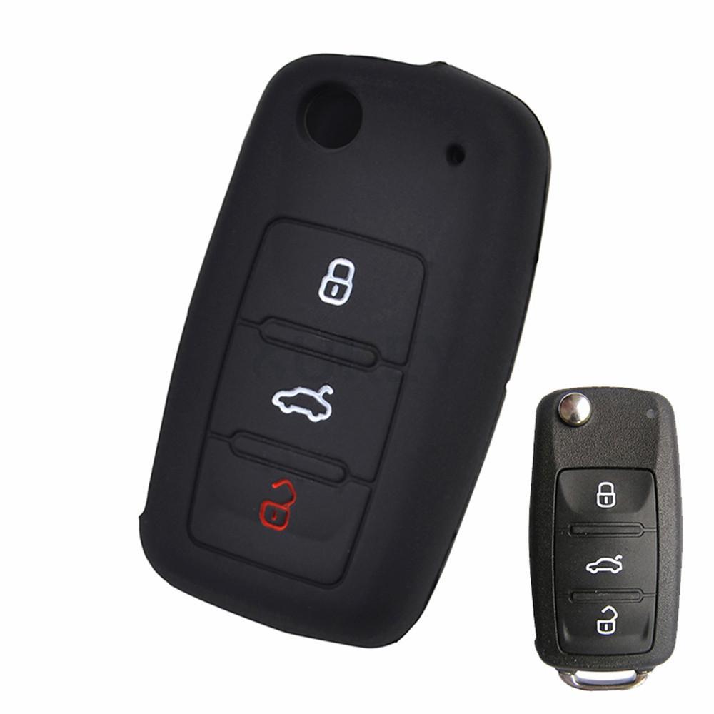 For VW POLO Bora Beetle Tiguan Passat CC Golf For Seat Leon Altea Ibiza For SKODA Fabia Octavia Silicone Car Key Case Cover
