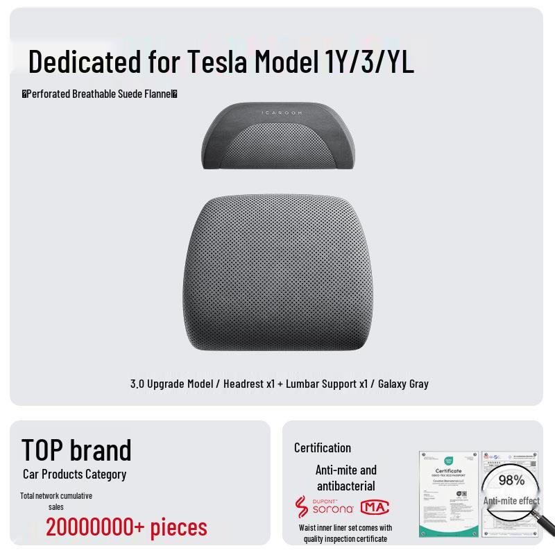 Tesla Model 3/Y/YL Headrest & Lumbar Support Neck Pillow
