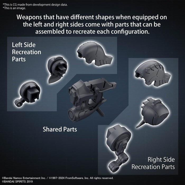 30MM Option Parts Set Armored Core VI Fires of Rubicon Weapon Set 01 (Gray, Clear Blue)