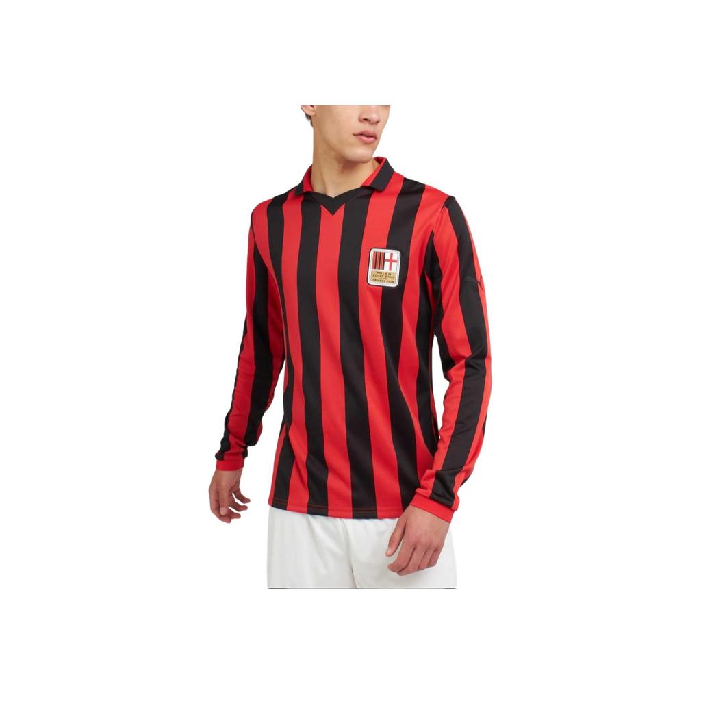Puma Maglia da calcio comoda a righe color block casual traspirante ad asciugatura rapida a maniche lunghe edizione 125° anniversario AC Milan 77505204