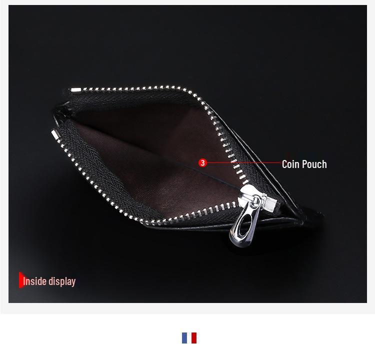 Porte-cartes ultra-fin en cuir véritable avec plusieurs fentes