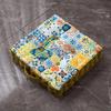 Retro Thicken Square Chair Cushion Soft Dutch Velvet Printed Butt Pad Portable with Handle Outdoor Garden Seat Cushions 40x40cm