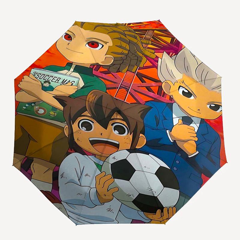 1pc Captain Tsubasa Outdoor Umbrella - Automatic Opening/Closing, Portable 3-Fold Design with Iron Frame - Perfect Gift for Fans, Travelers, Daily Use