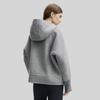 FILA Solid Color Wool Blend Hooded Fleece Jacket Women outerwear Cloud-Pattern-Gray F11W444704FMG