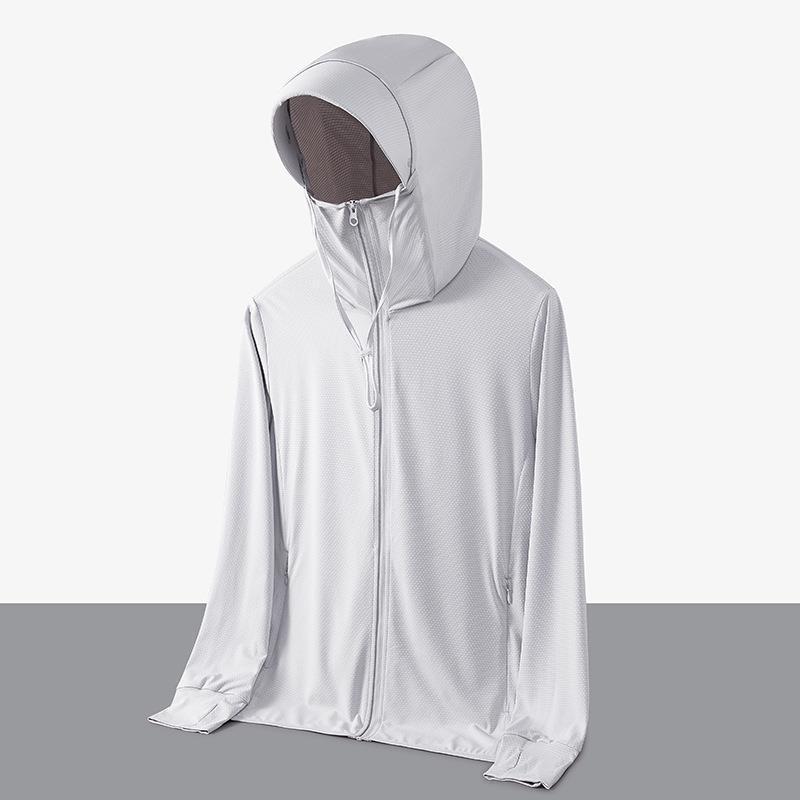 Jiaos UPF50 Sonnenschutzkleidung aus Eisseide: Leicht, Atmungsaktiv, Große Krempe, Unisex, Anti-UV, Ideal zum Angeln.