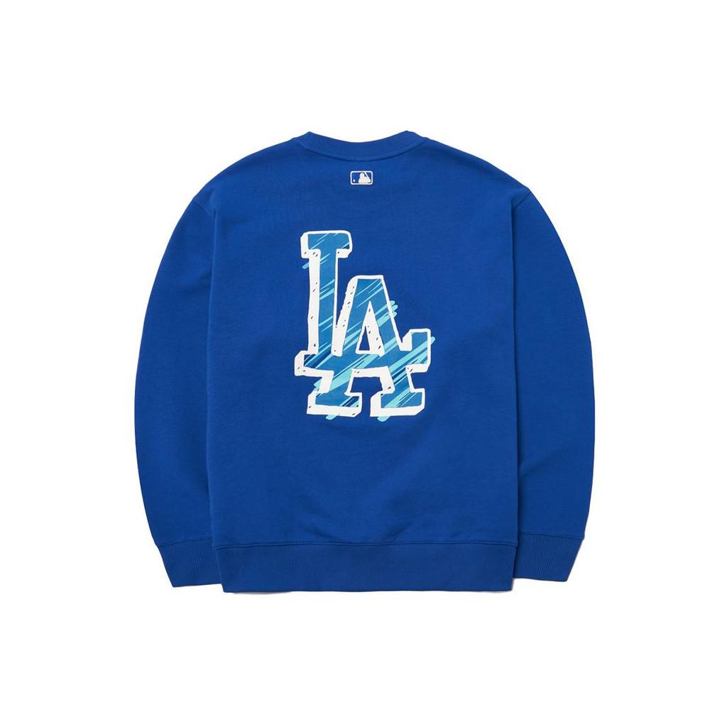 MLB Basic Logo Los Angeles Dodgers Back Large Logo Long Sleeve Hoodie Unisex Hoodie Blue 3AMTB0121-07BLD