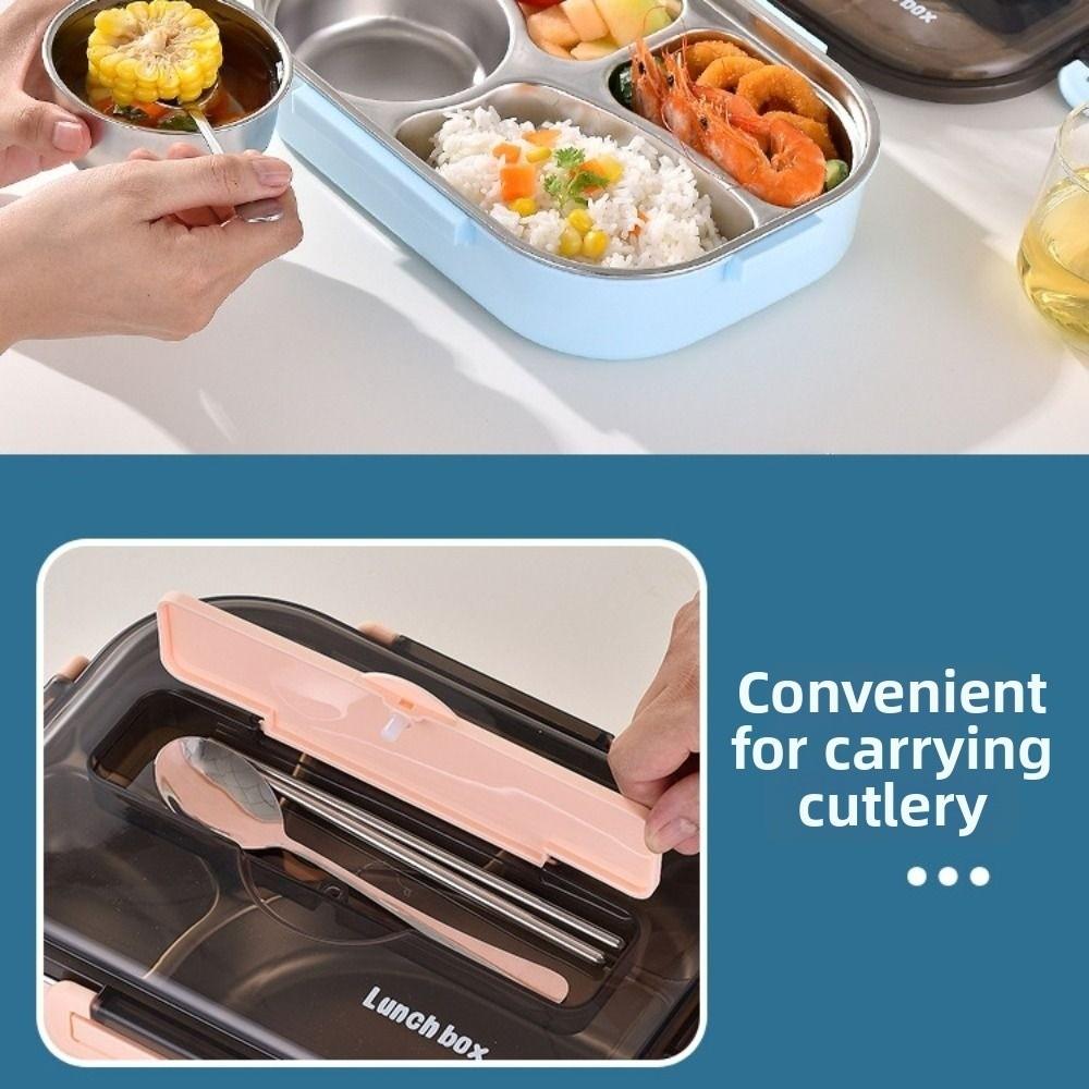 Stainless Steel Insulated Lunch Box Large Capacity Food Warmer Tableware  Office Workers