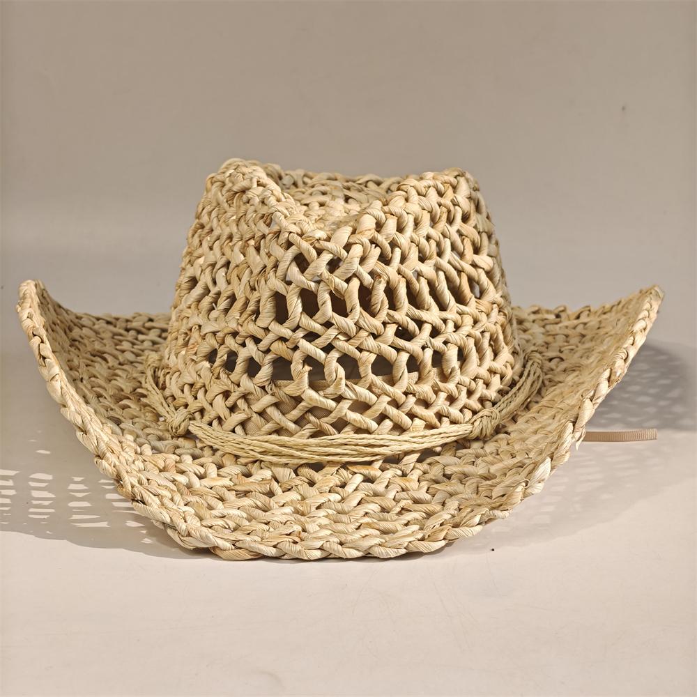 My Extreme Outdoor Activities Women's 2026 Handmade Hollow Nature Cowboy Hat For Men Vintage Straw Weaving Beach Sun Hat Gentleman Lady Beach Cowgirl Hat 56-58Cm
