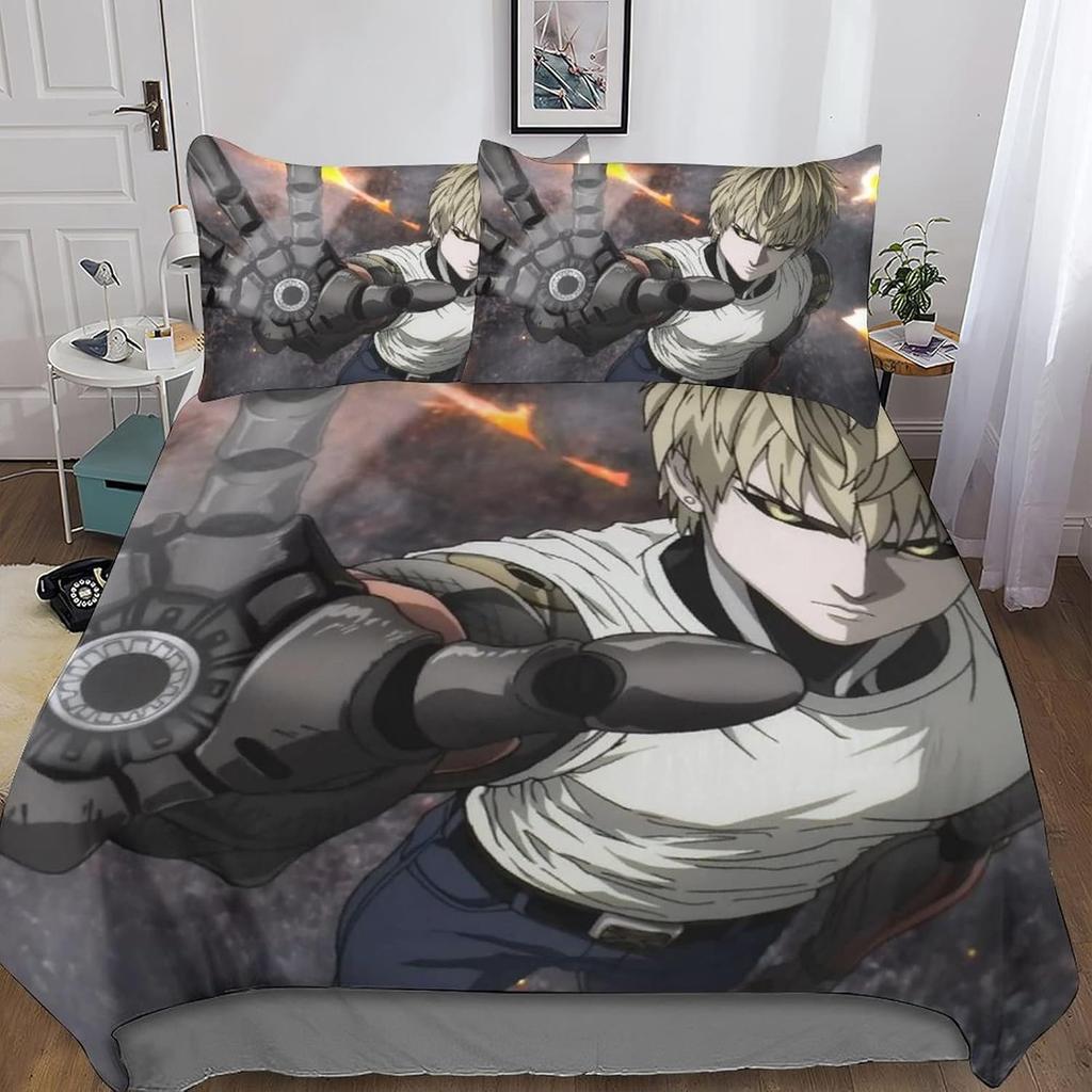 ONE PUNCH-MAN Bedding Sets Exquisite Bed Supplies Set Cartoon Bubu Duvet Cover Bed Comforter Set Bedding Set Birthday Gift