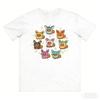 2026 Summer Eevee Retro Cosplay Tshirt Unisexs Oversize Casual Cotton Printed Shortsleeved Unisex Childrens Sports Shirt
